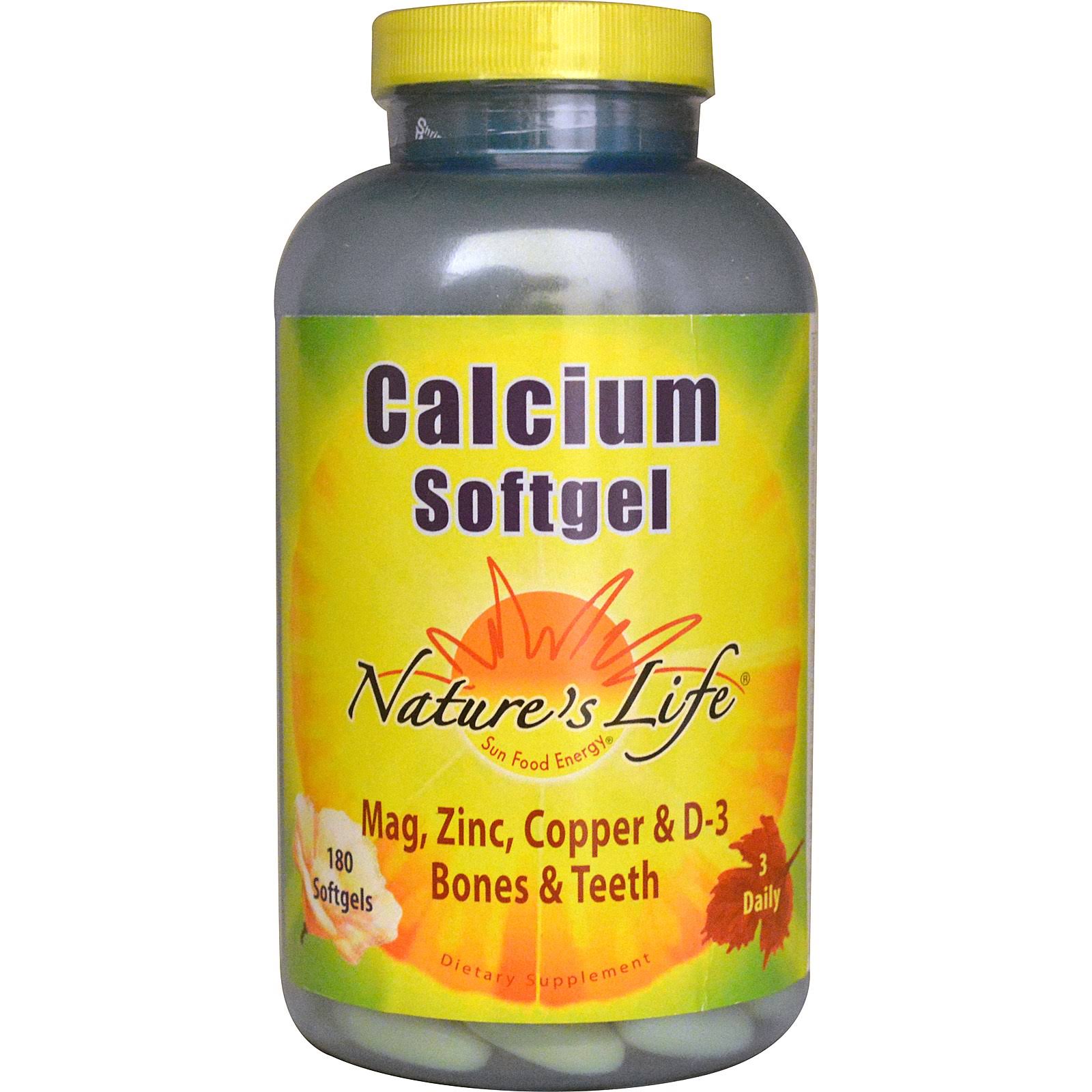 Nature's Life Calcium Softgels - 1000 mg, 180ct