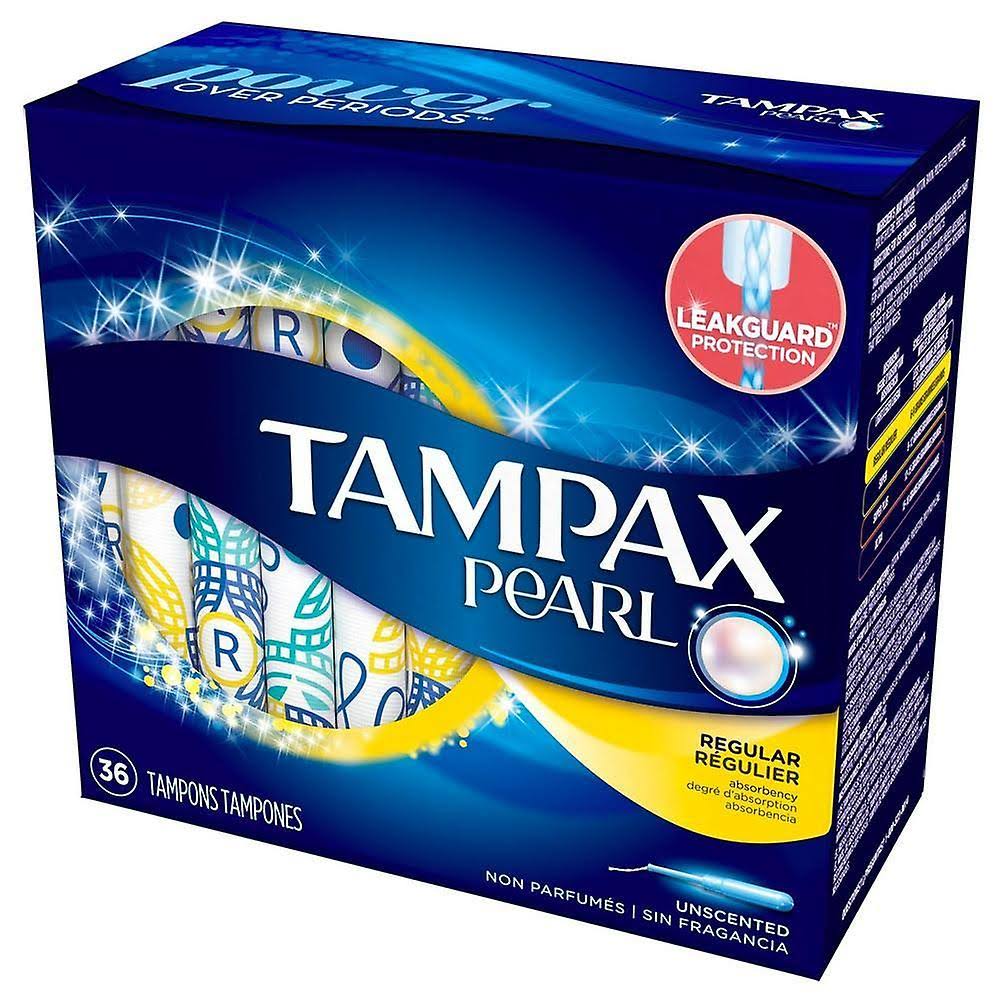 Tampax Pearl Plastic Regular Absorbency Tampons - Unscented, 36ct