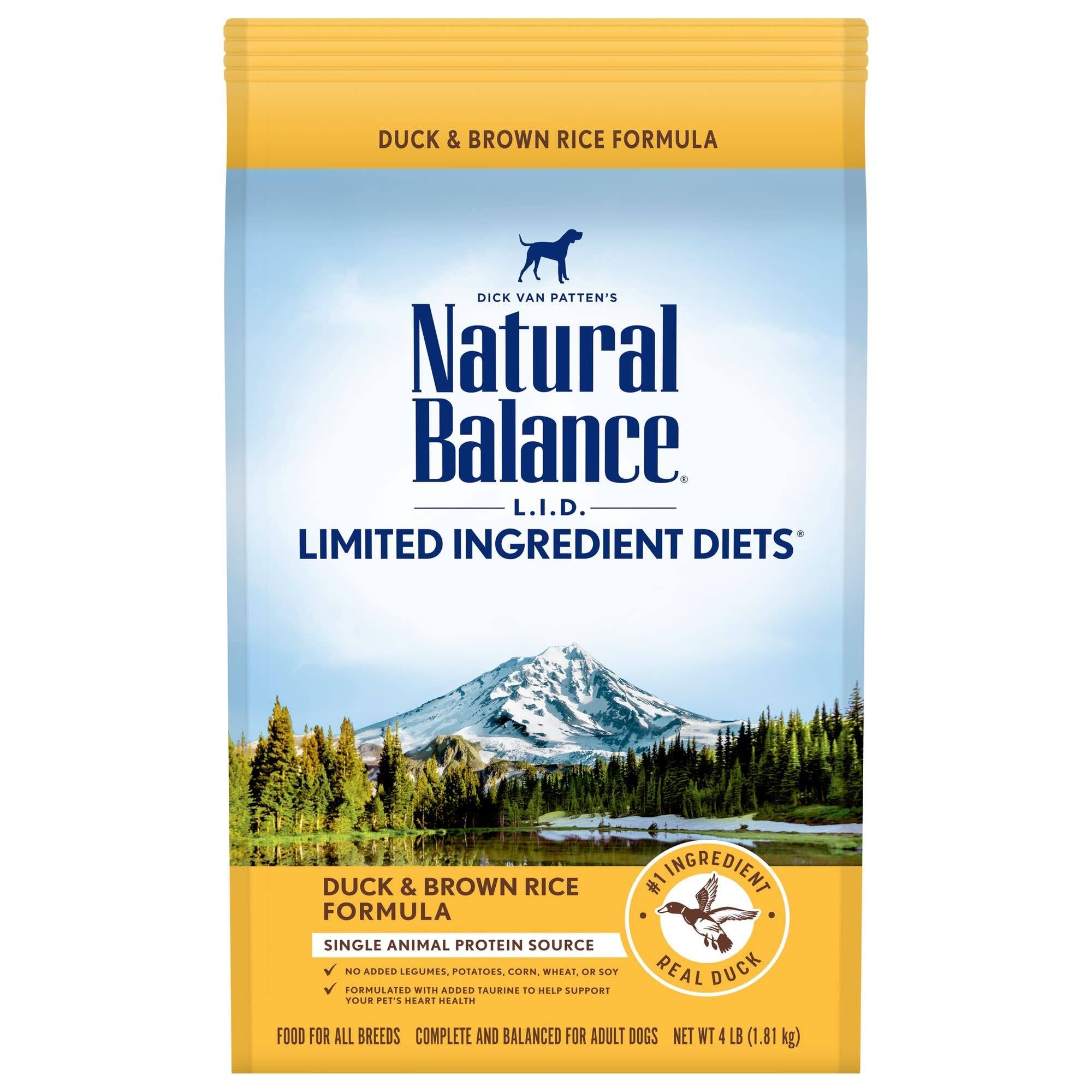 Natural Balance L.I.D. Limited Ingredient Diets Dog Food, Duck & Brown Rice Formula - 4 lb