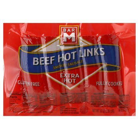 Bar M Beef Hot Links, Extra Hot - 32 oz