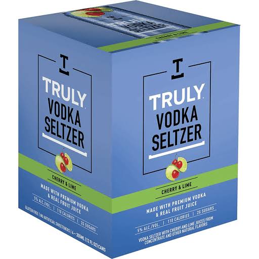 Truly - Cherry & Lime Vodka Seltzer (4 Pack cans)