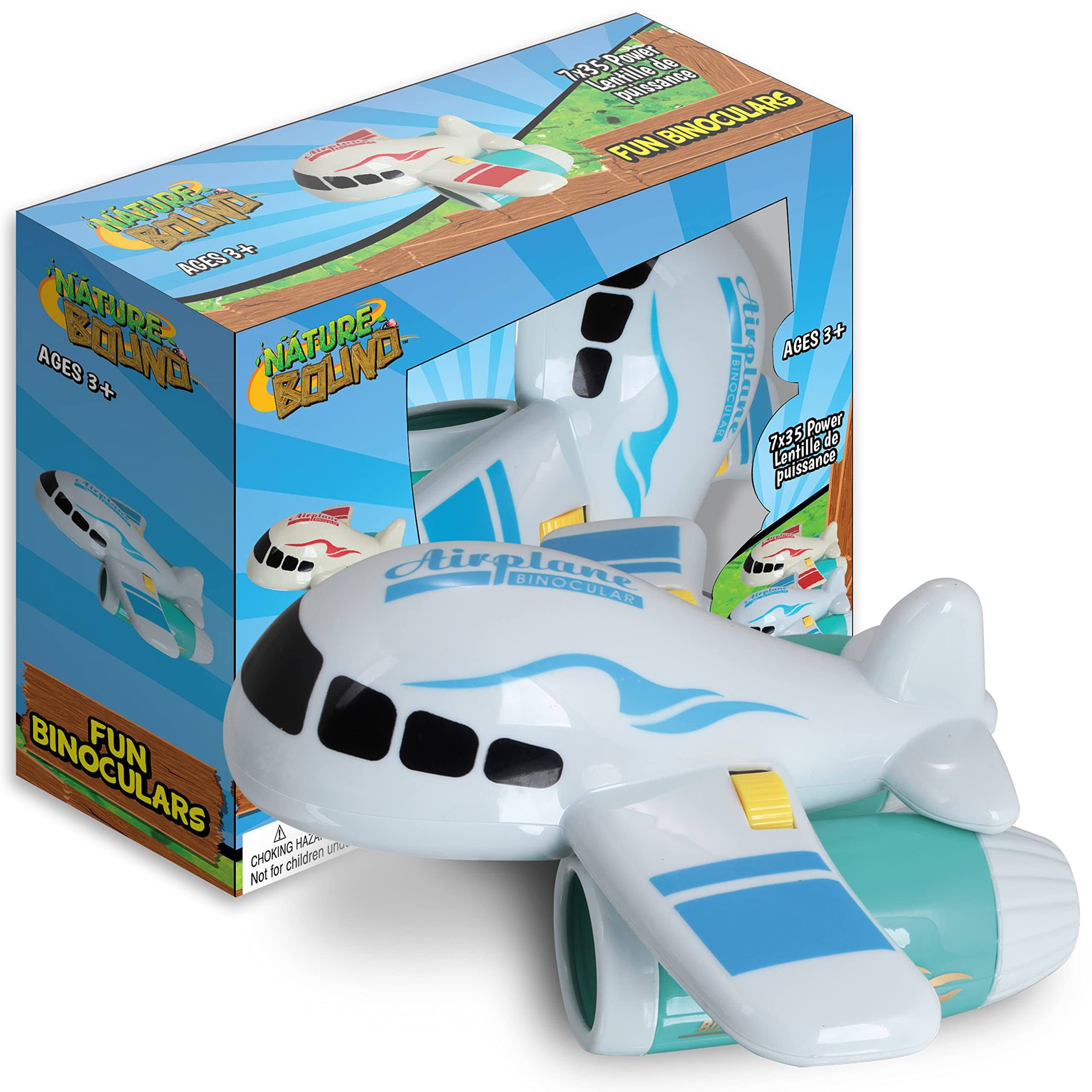 Nature Bound - Binoculars for Toddlers & Kids, Explore Nature and Outdoors Play with Fun Airplane Shaped Design, Boys & Girls