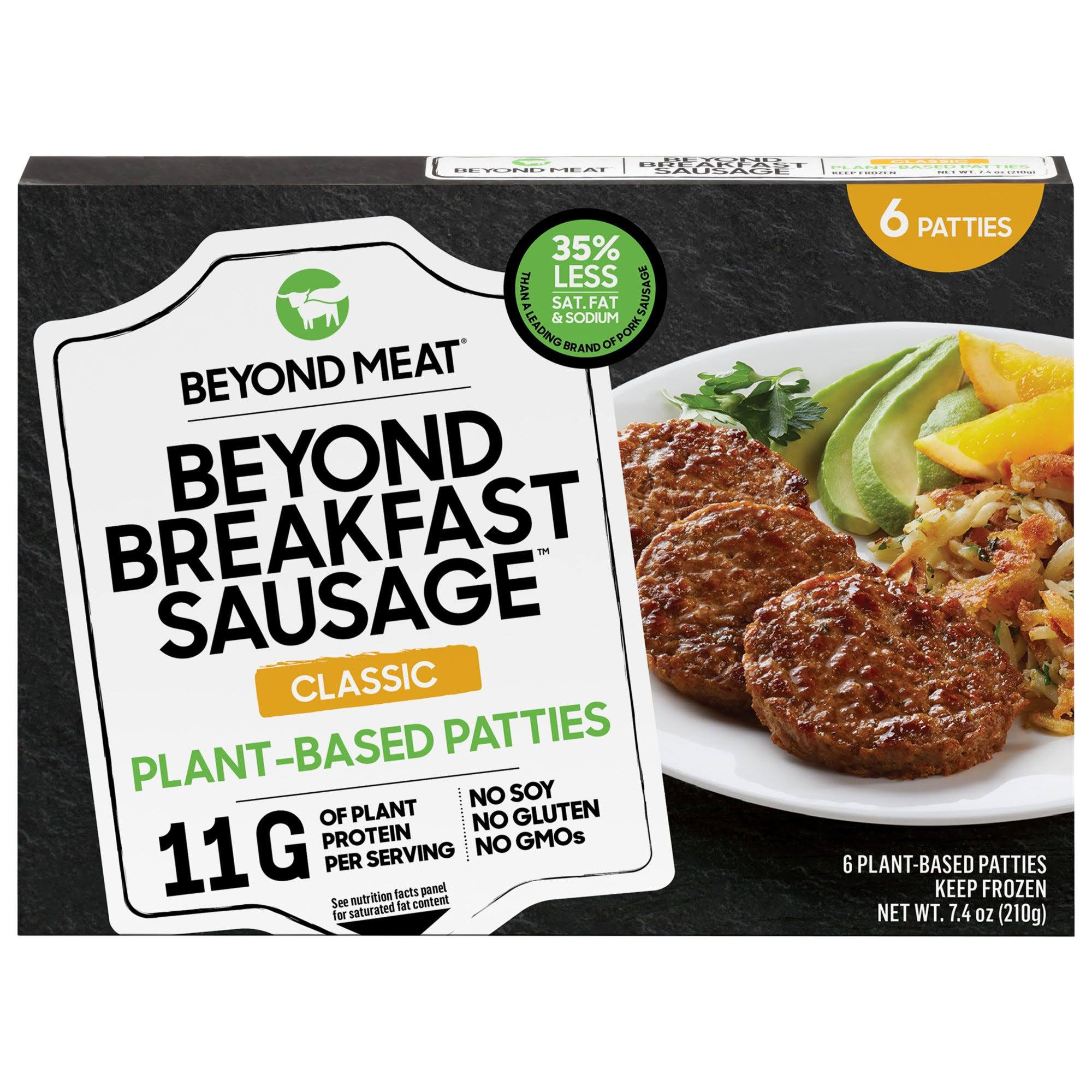 Beyond Meat Beyond Breakfast Sausage Patties, Plant-Based, Classic - 6 patties, 7.4 oz