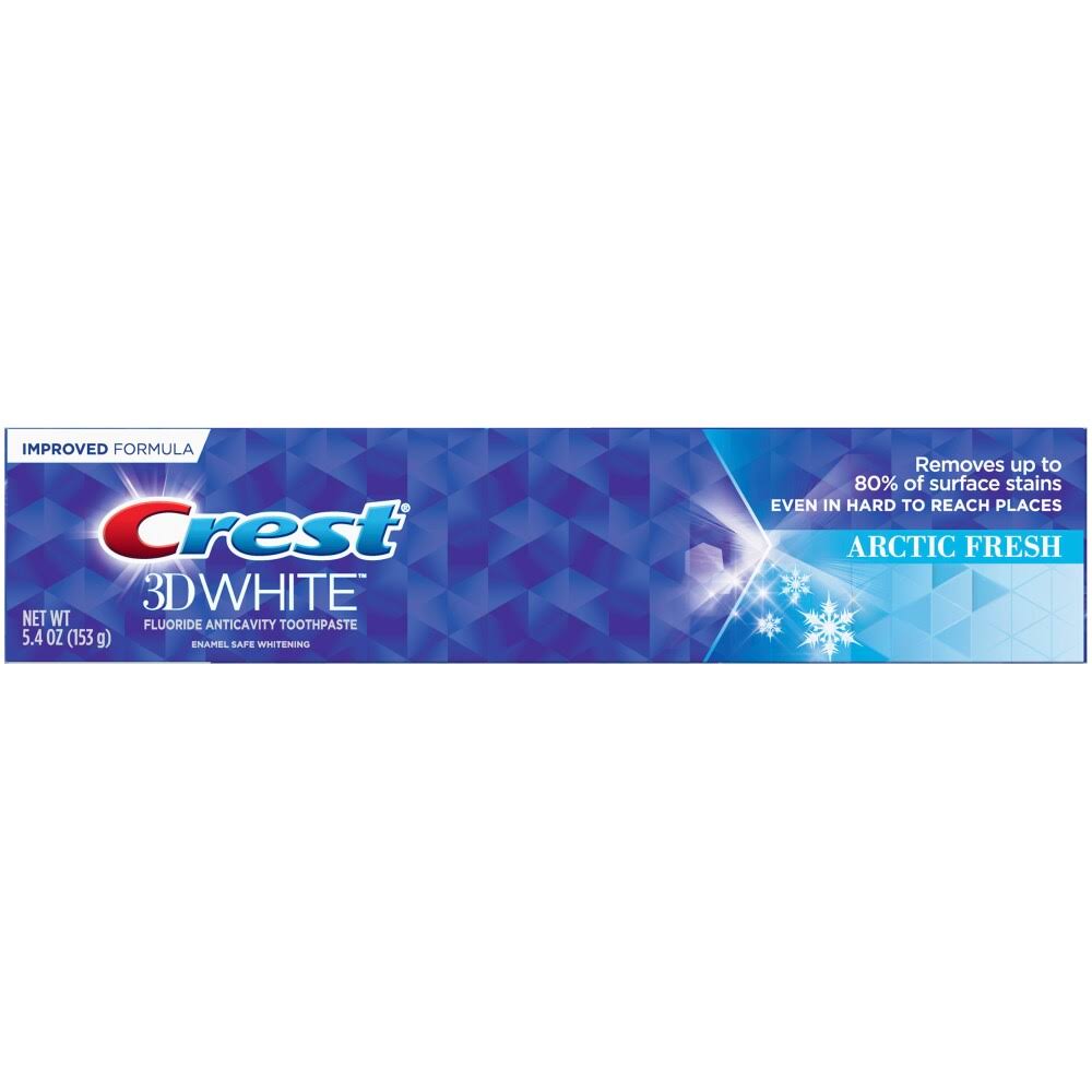 Crest 3D White Toothpaste, Anticavity Fluoride, Arctic Fresh - 5.4 oz