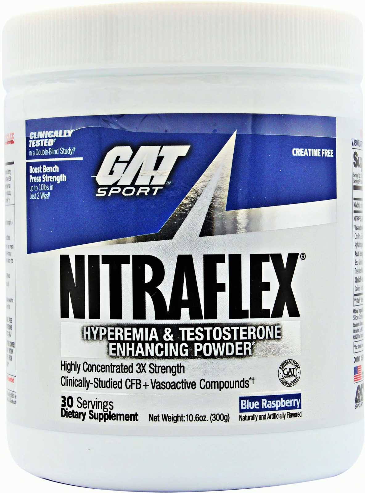 GAT Clinically Tested Nitraflex Testosterone Enhancing Pre Workout - Watermelon, 300g