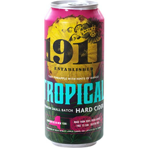 1911 Established Hard Cider, Premium Small Batch, Tropical - 4 pack, 16 oz cans