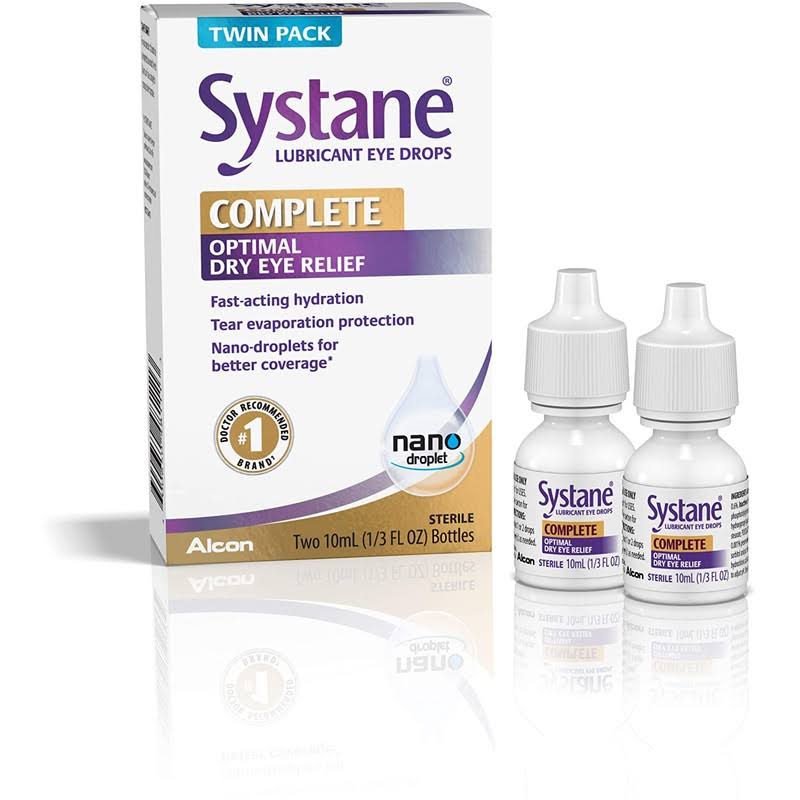 Alcon Systane Complete Lubricating Eye Drops, Twin Pack 2x10ml