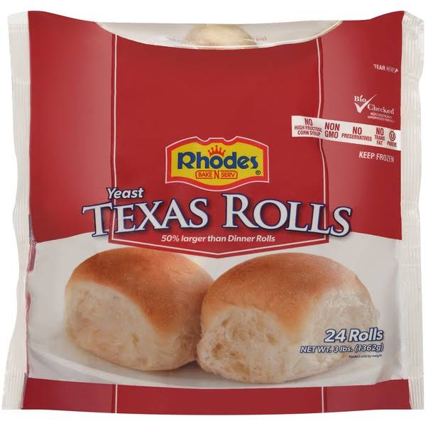 Rhodes Bake N Serv Yeast Texas Rolls - 48oz, 24ct