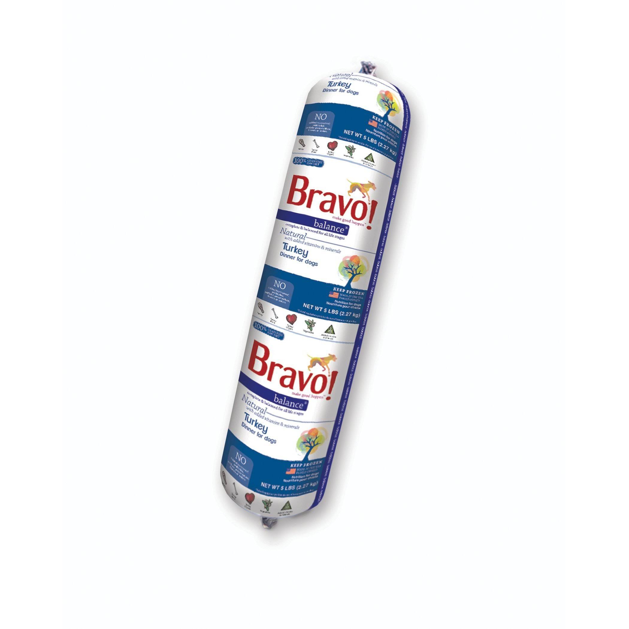 Bravo Balance Turkey Frozen Raw Chub Dog Food 5lb