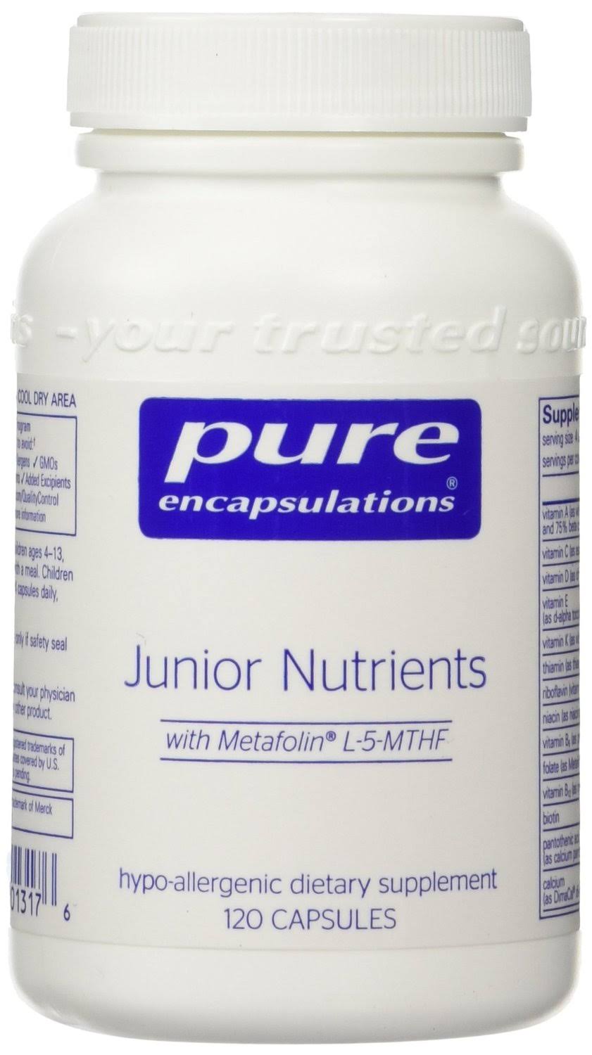 Pure Encapsulations Junior Nutrients Dietary Supplement - 120ct