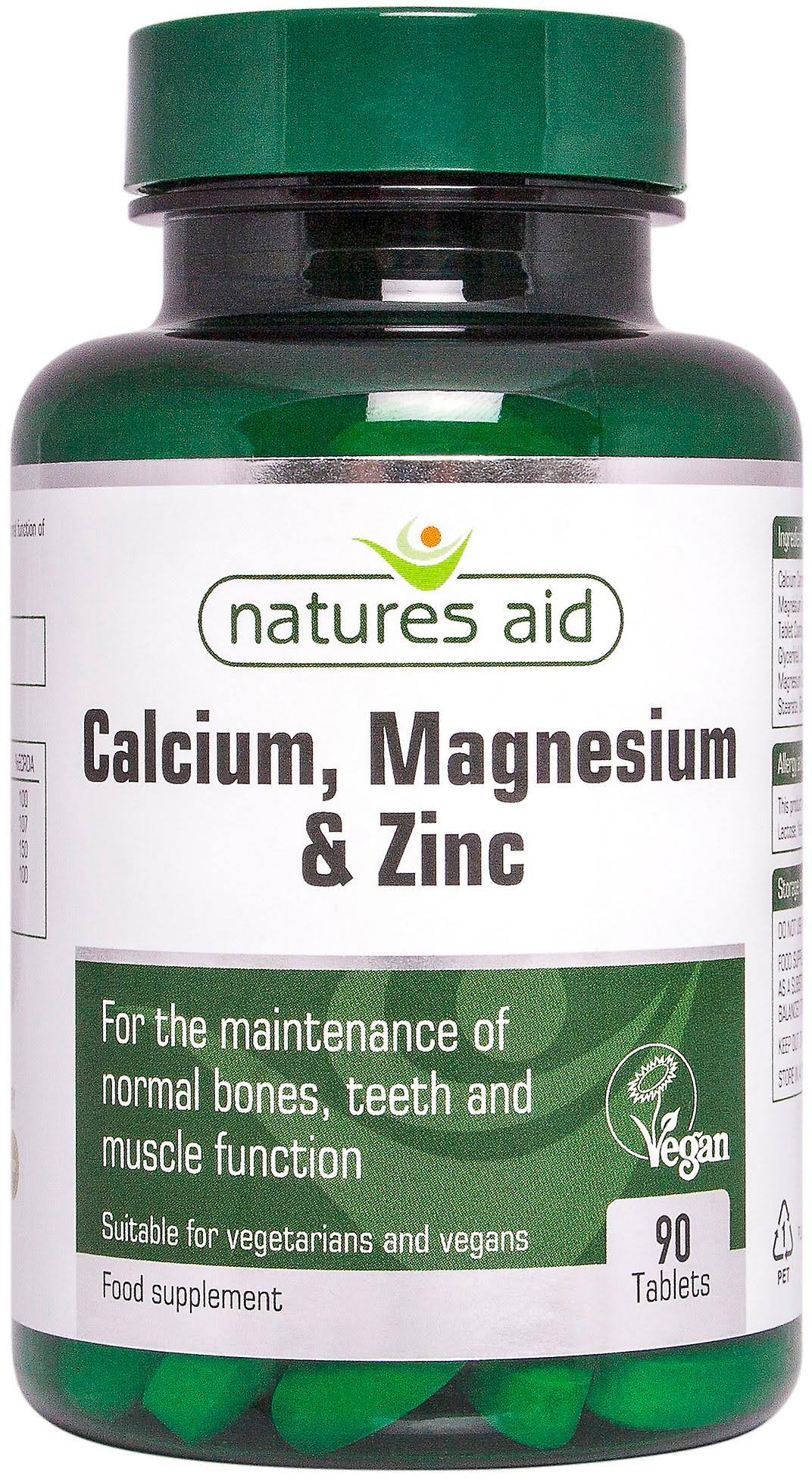 Nature's Aid Calcium, Magnesium + Zinc Food Supplement - 90 Tablets