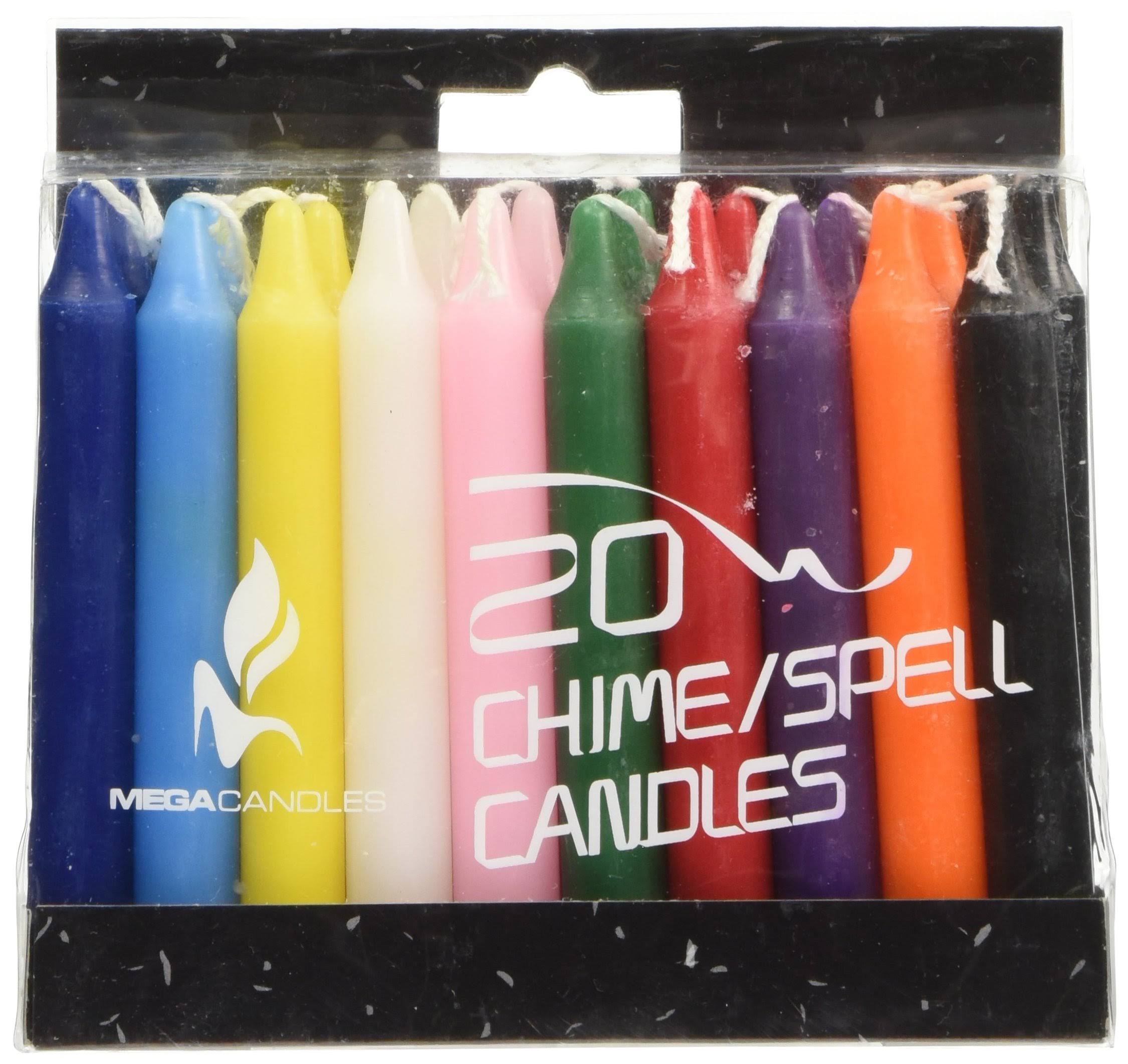 Mega Candles Unscented 4 Mini Chime Ritual Spell Taper Candle Set O
