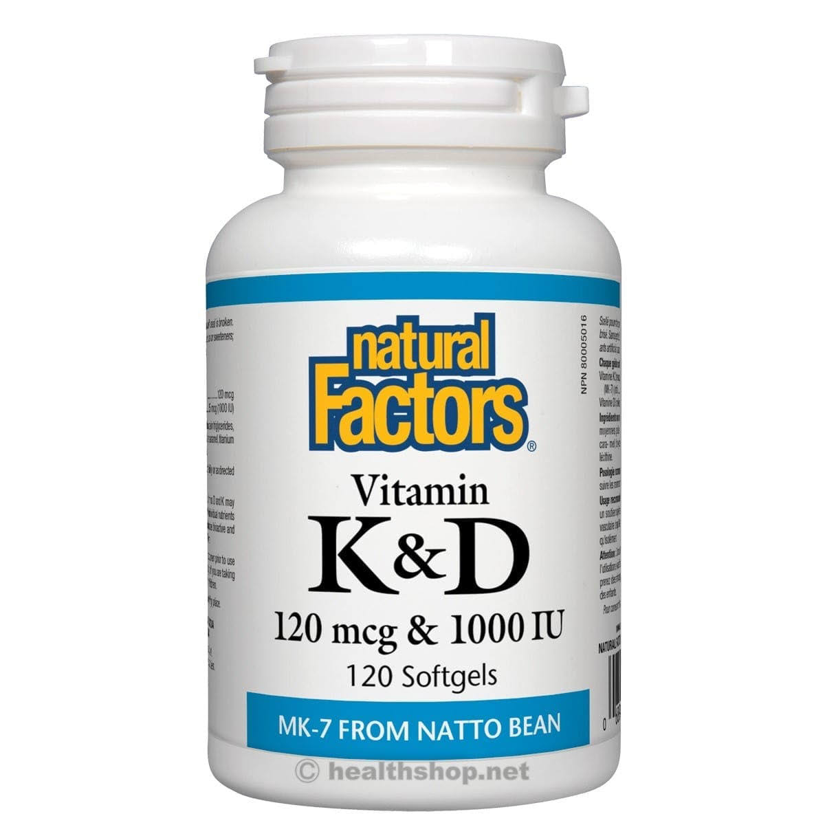 Natural Factors Vitamin K & D (120 Softgels)