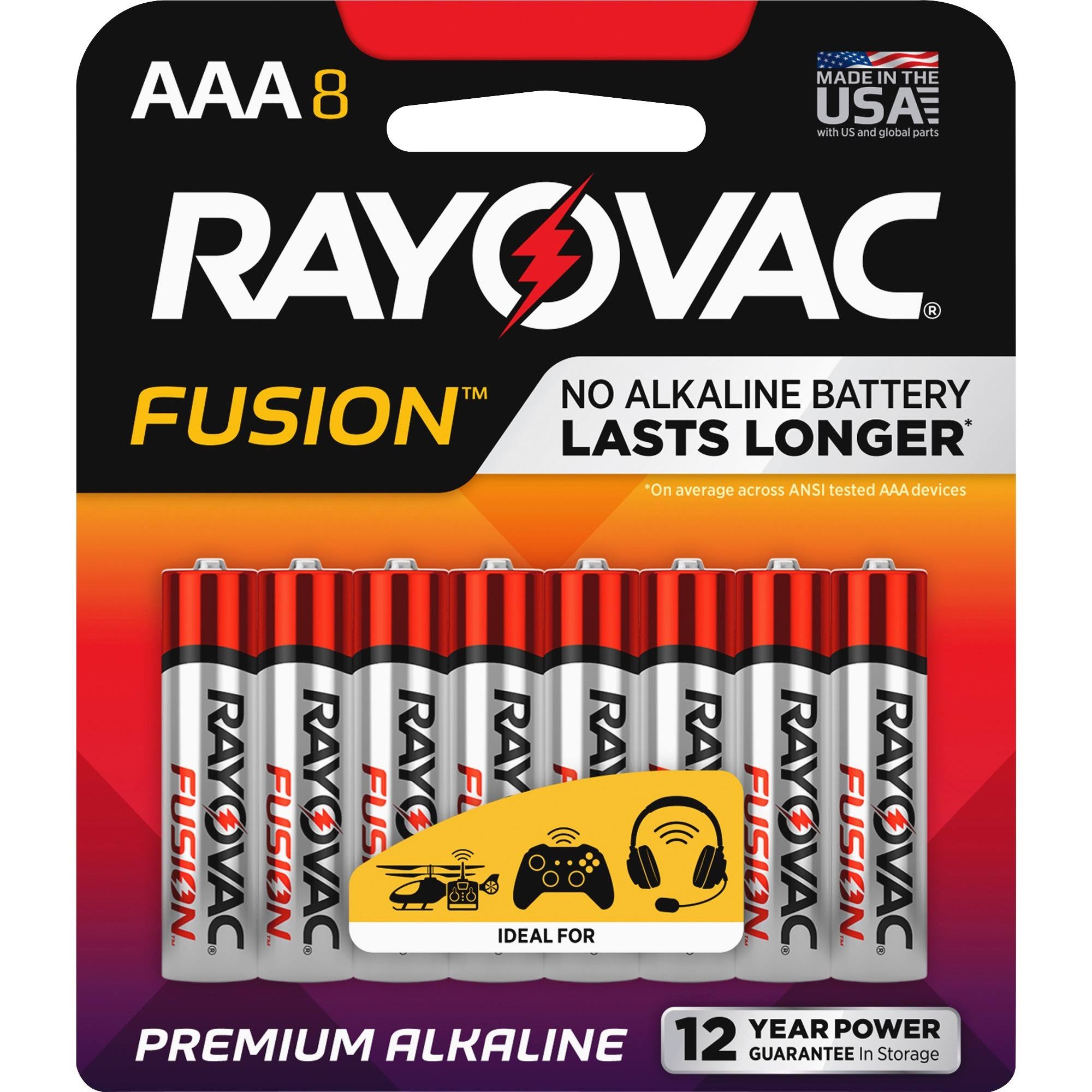 Rayovac Fusion Performance Alkaline Batteries - Aaa, 8pk