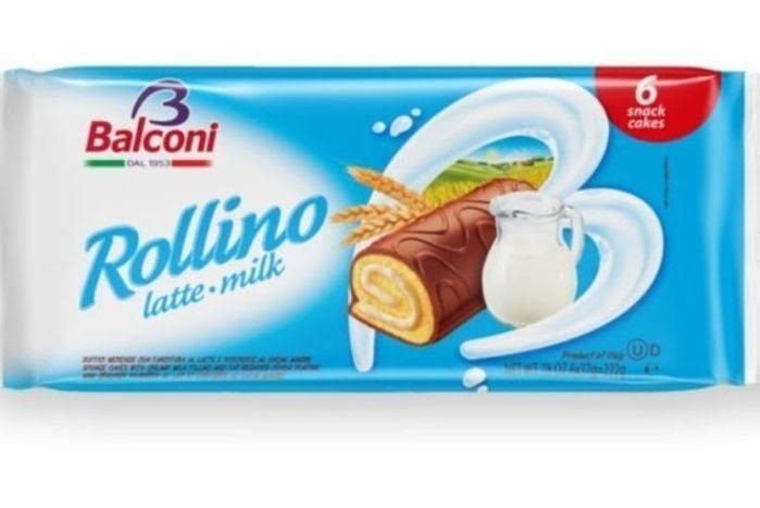 Balconi Rollino Latte Soft Cake Rolls Coated with Chocolate & Milk Filling
