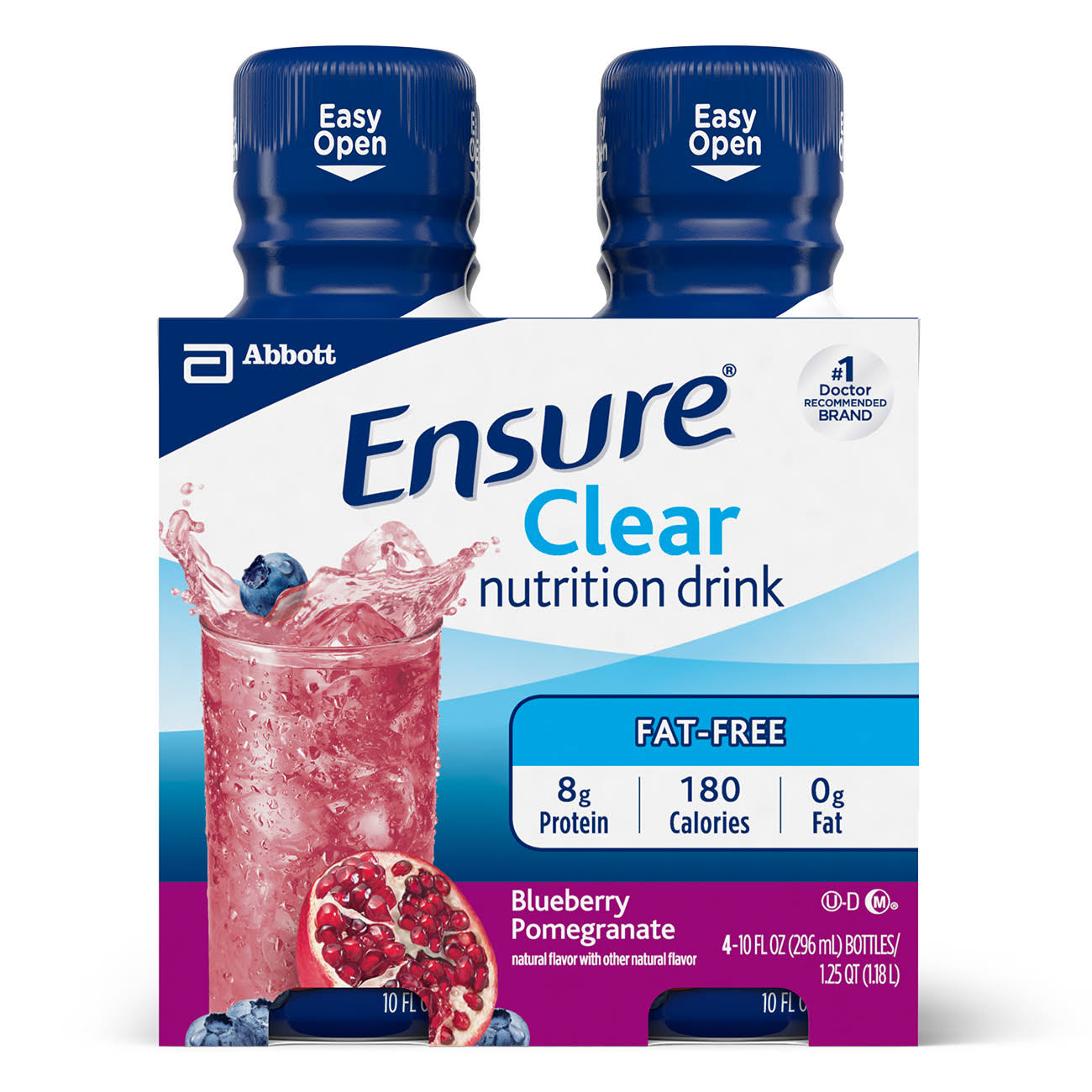 Abbott Ensure Clear Blueberry Pomegranate Nutrition Drink - 10oz, 4 Count