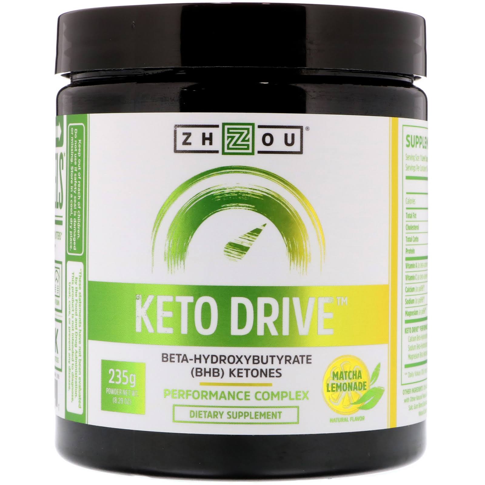 Zhou Nutrition Keto Drive Supplement - Matcha Lemonade, 8.29oz