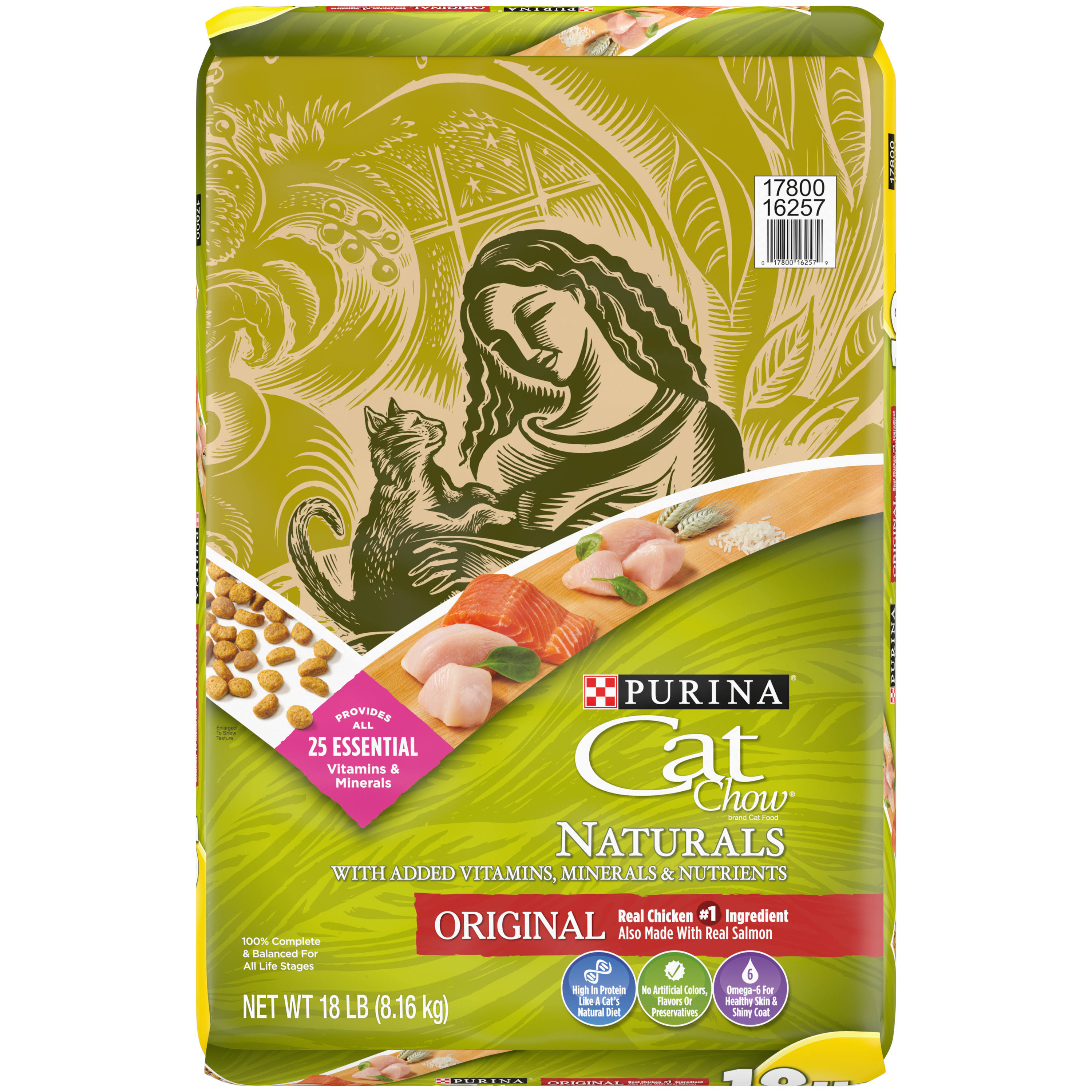 Purina Cat Chow Naturals Original Plus Vitamins & Minerals Cat Food 8.2kg. Bag | Cats | 30 Day Money Back Guarantee | Best Price Guarantee