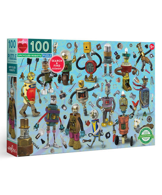 eeBoo Upcycled Robots 100-Piece Puzzle One-Size
