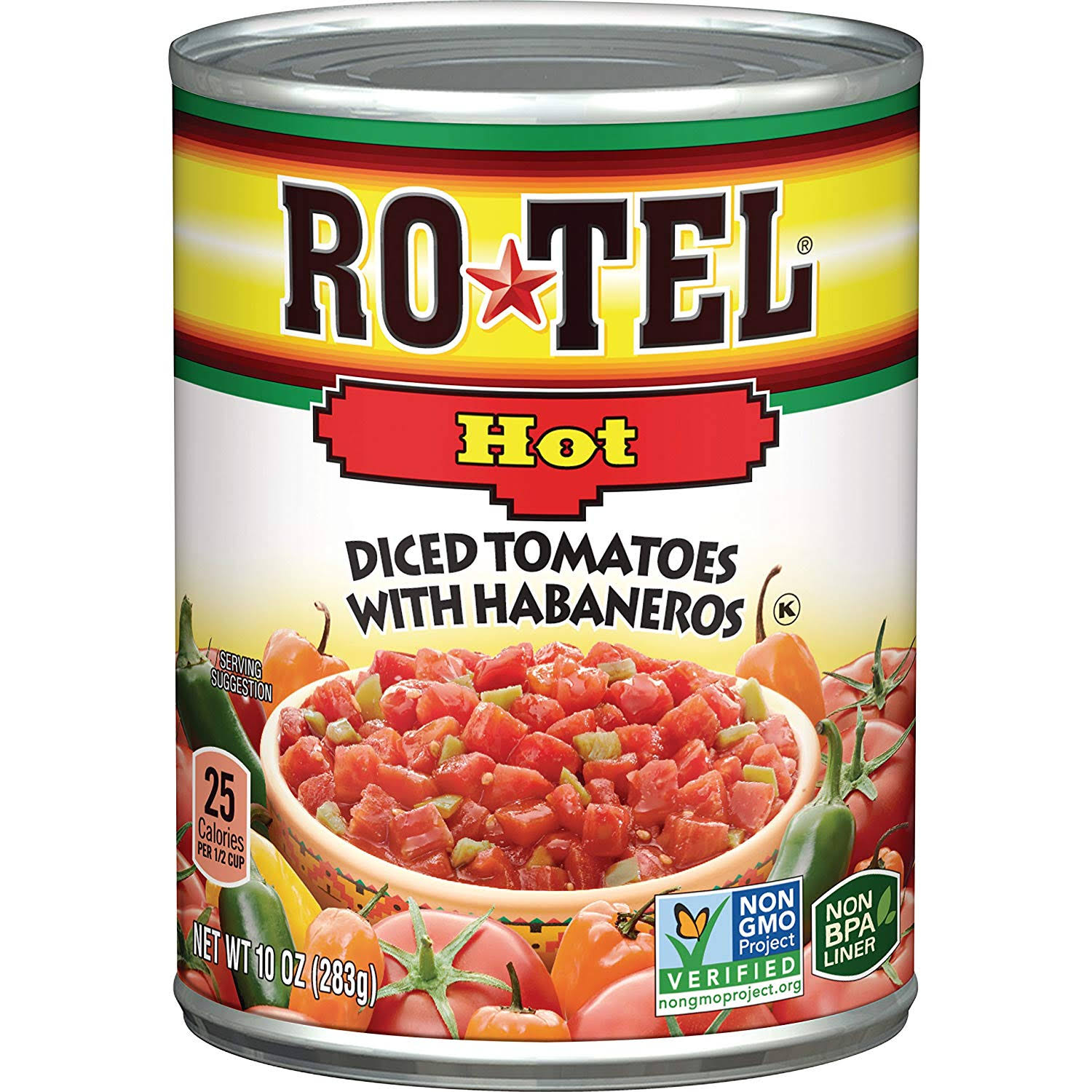Ro-Tel Hot Diced Tomatoes With Habaneros - 10oz