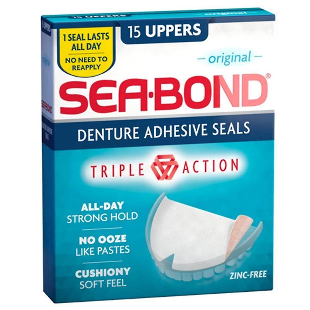 Sea Bond Denture Adhesive Wafers - Original, 15 Uppers