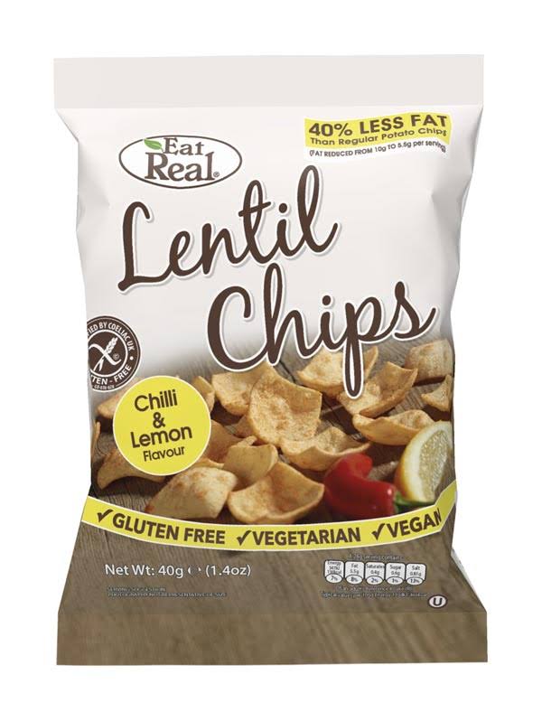 Eat Real Lentil Chips - Chilli and Lemon, 40g