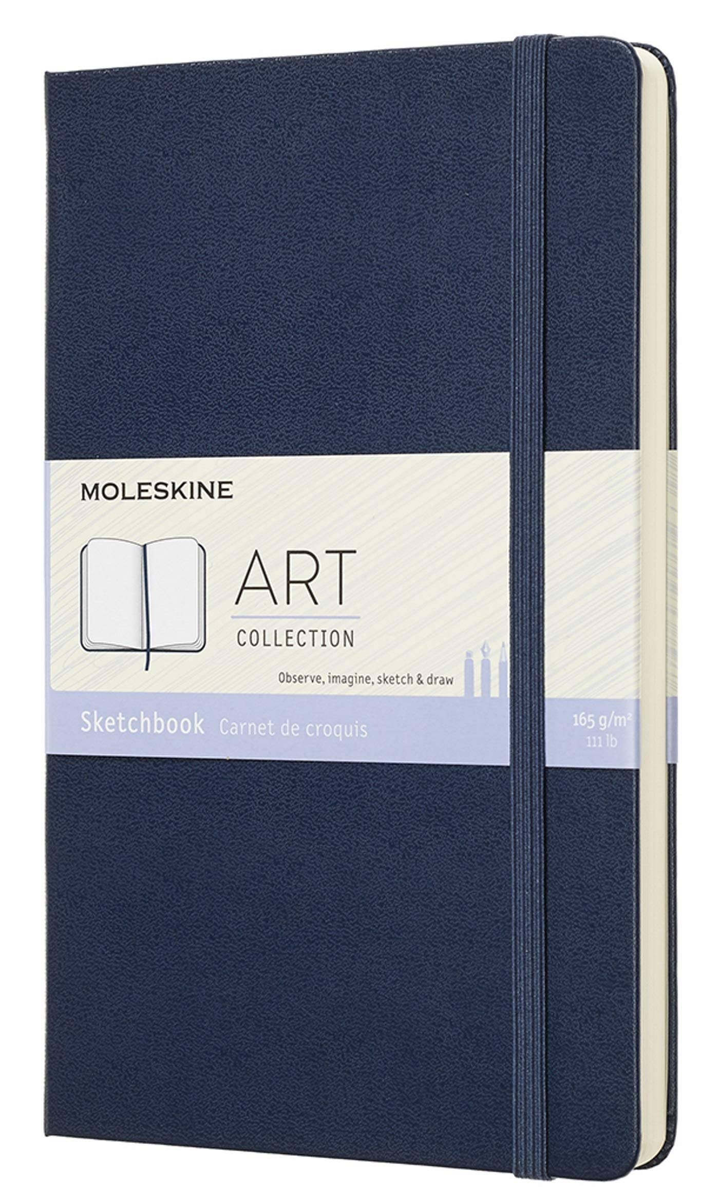 Moleskine Hard Cover Art Sketchbook - Sapphire Blue, 5" x 8.25"
