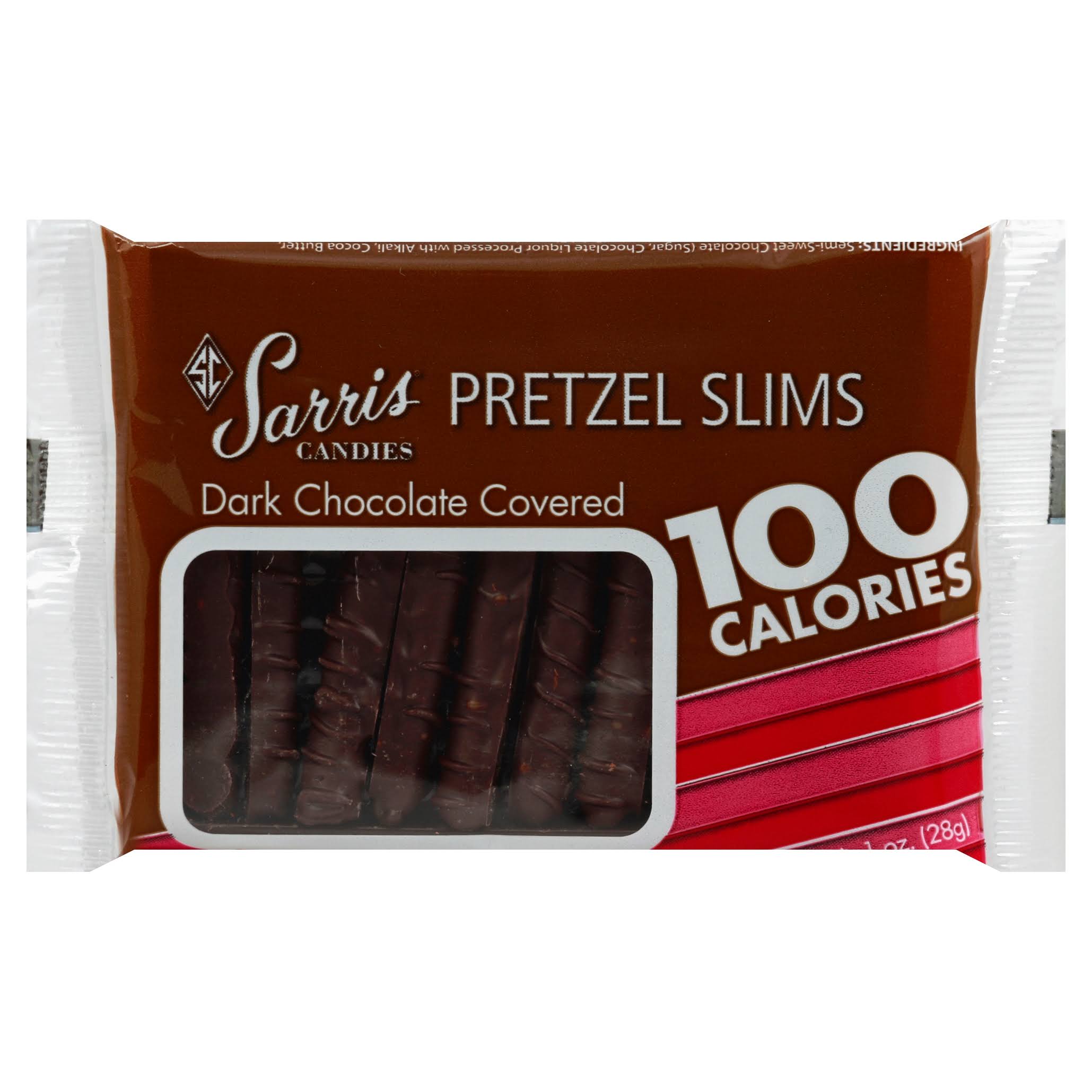 Sarris Candies Pretzel Slims, Dark Chocolate Covered - 1 oz