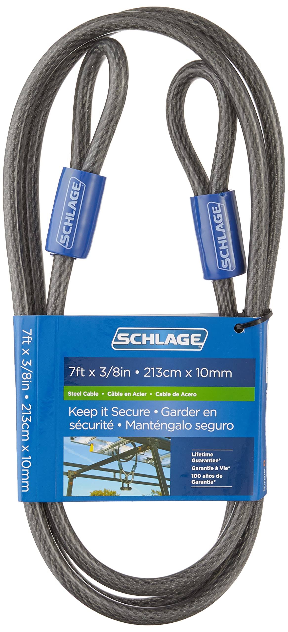 Schlage 999256 Flexible Steel Cable - 7 ft x 0.375 in