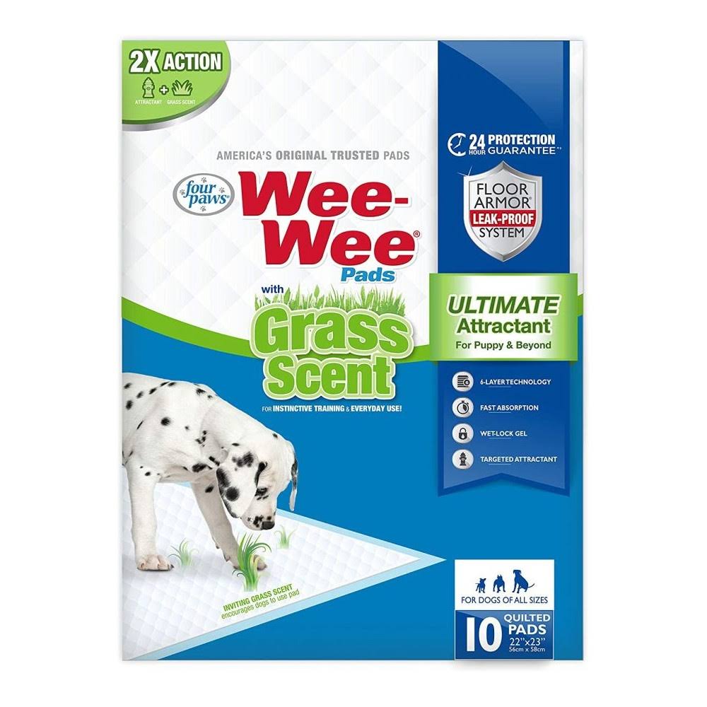 Four Paws Wee Wee Grass Scented Puppy Pads 10 Count