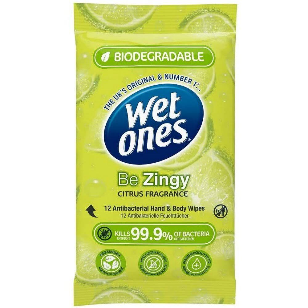 Wet Ones Biodegradable Hand Be Zingy 12 Wipes
