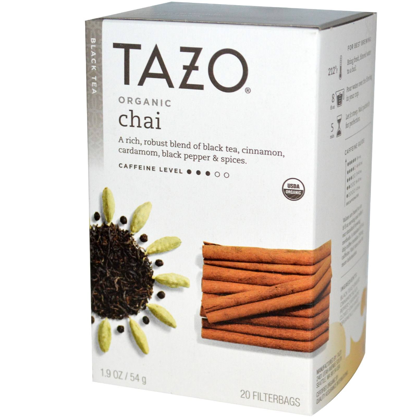 Tazo Organic Chai Spiced Black Tea - 20 Tea Bags