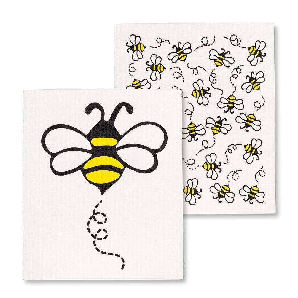 Allover Bees Dishcloths. Set of 2