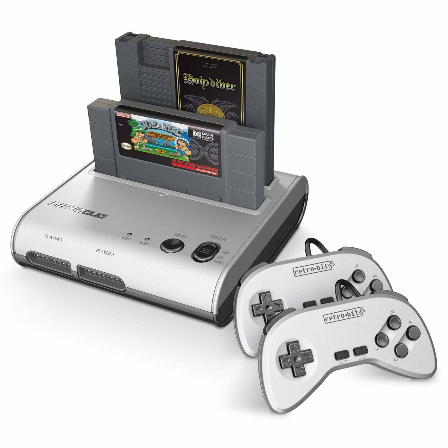 Retro-Bit Retro Duo Twin Video Game System - Silver & Black