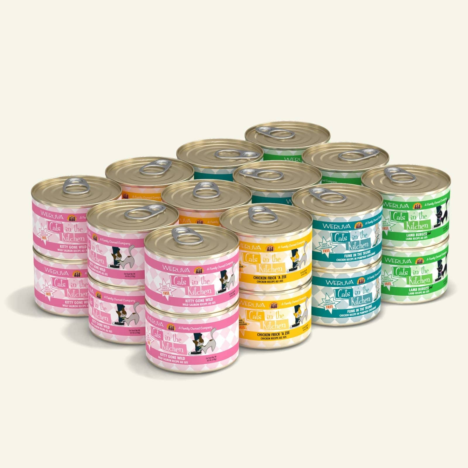 Cats in The Kitchen Grain Free Kitchen Cuties Variety Pack Canned Cat Food, 6 oz, Case of 24
