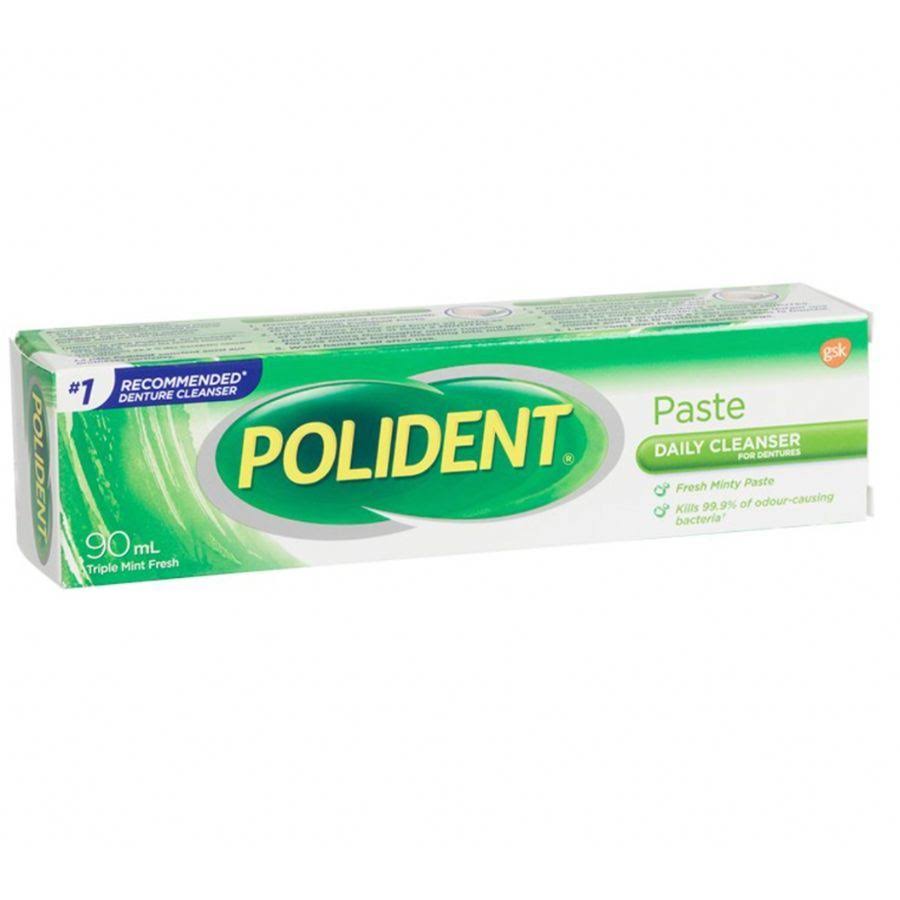 Polident Denture Cleanser Paste - Fresh Mint, 90ml