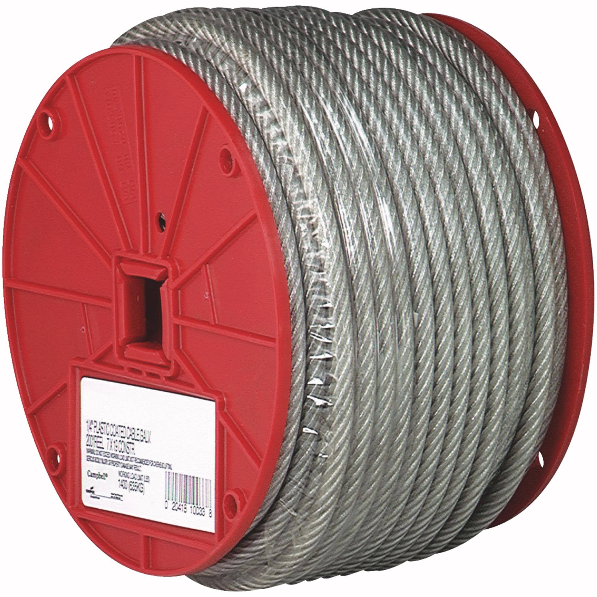 Campbell Galvanized Steel Wire Rope - Vinyl Coated, 7 x 7 Strand Core