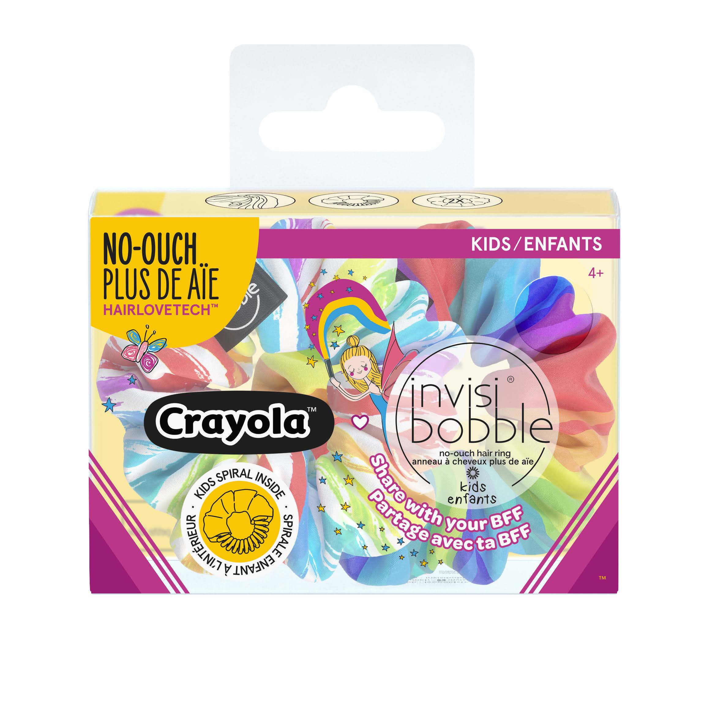 Invisibobble Kids Sprunchie Spiral Hair Ring - Crayola Edition 2 Pack