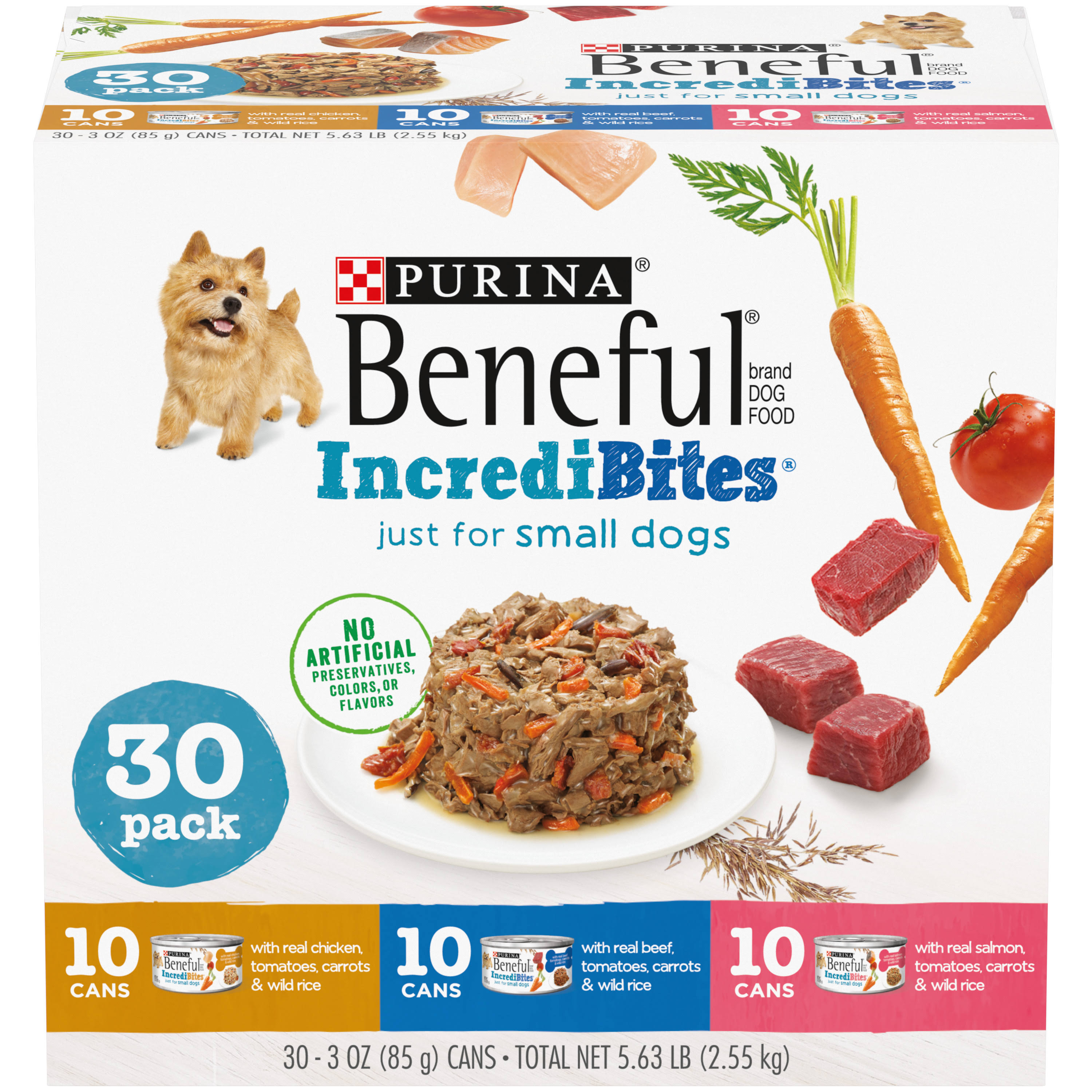 Beneful IncrediBites Dog Food, Small Dogs, 30 Pack - 30 pack, 3 oz cans