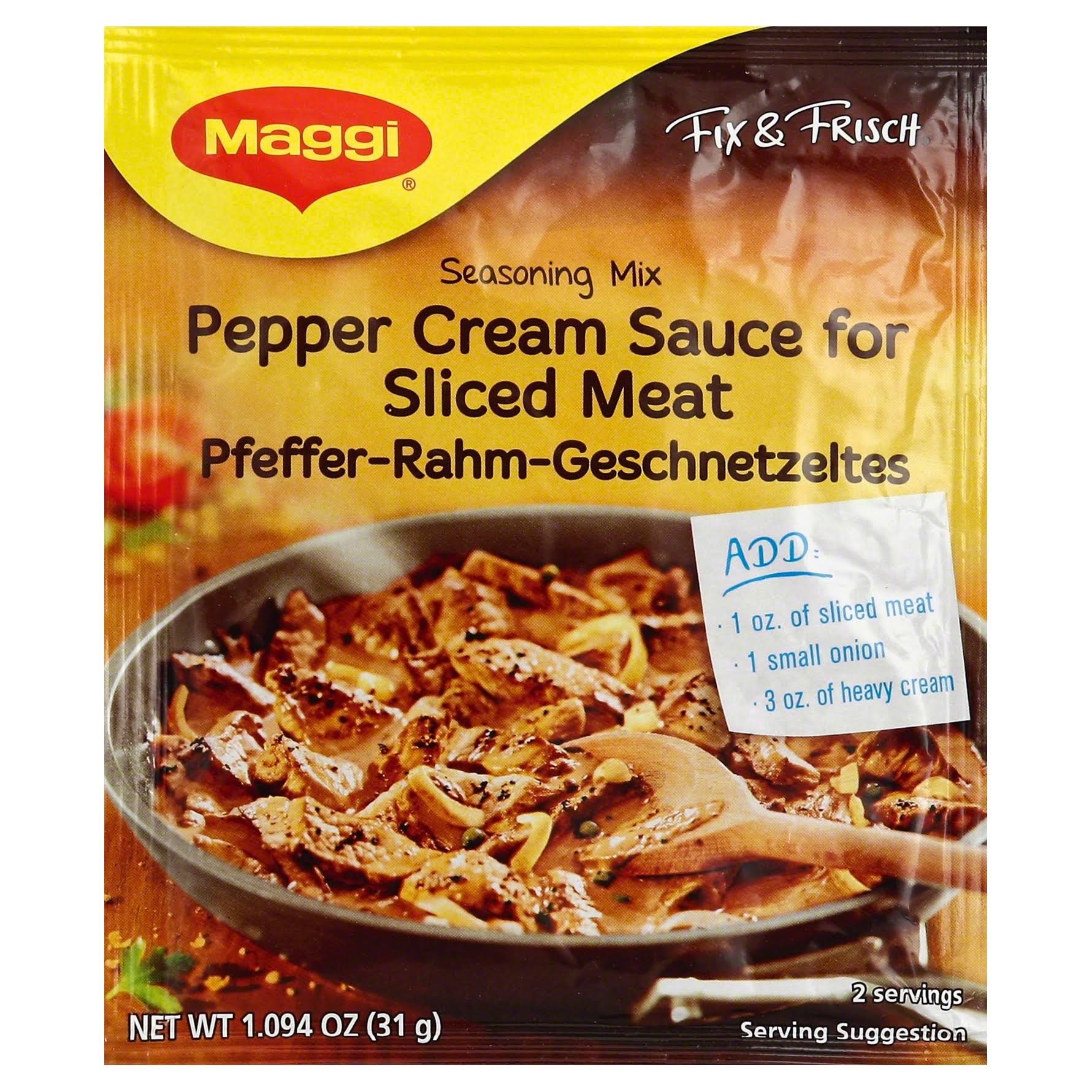 Maggi Fix & Frisch Seasoning Mix, Pepper Cream Sauce for Sliced Meat - 1.094 oz