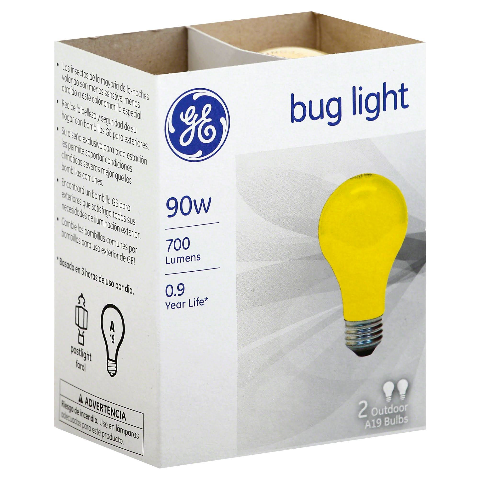 GE bug light Bulb - 90W, 2pc