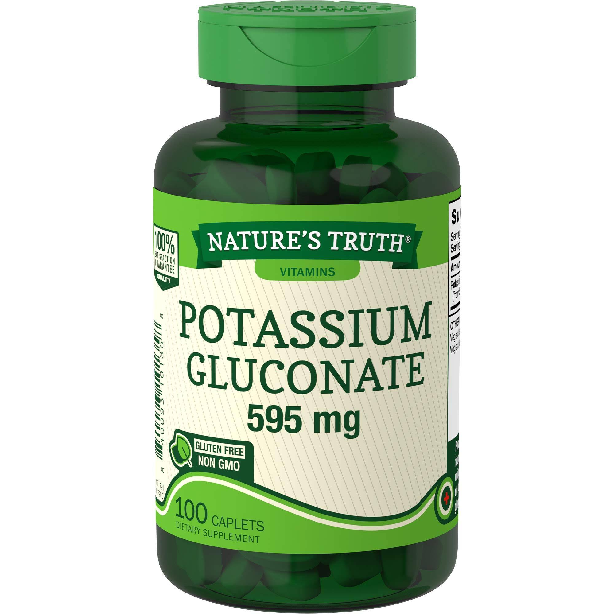 Nature's Truth Potassium Gluconate 595mg Caplets - x100