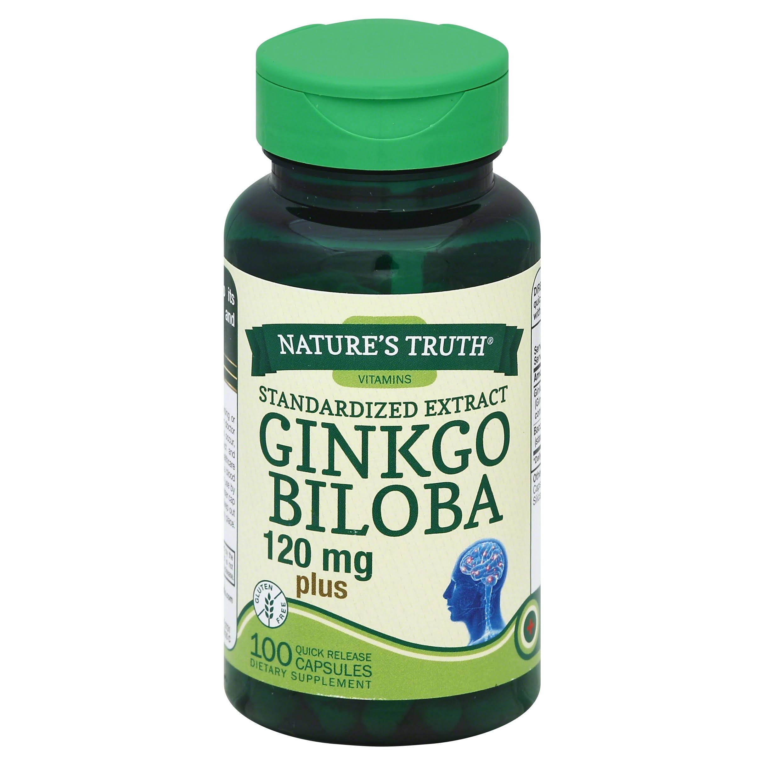 Nature's Truth Ginkgo Biloba Standardized Extract Vitamins - 100ct, 120mg