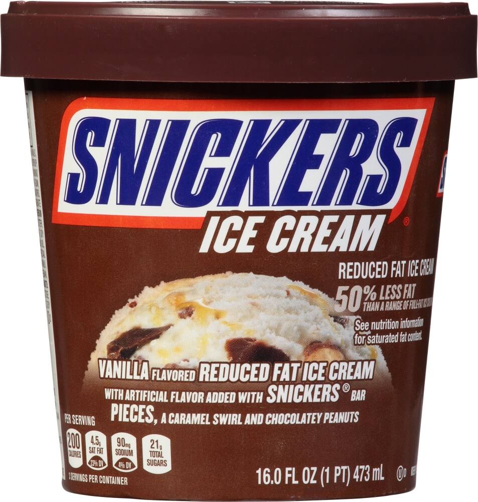 Snickers Ice Cream - Vanilla With Snickers, 473ml