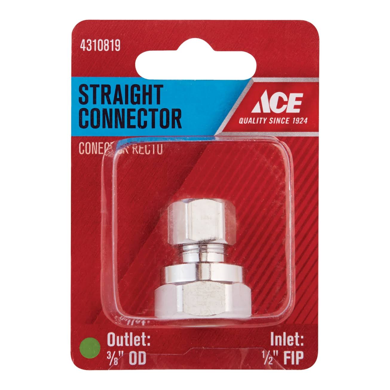 Ace Straight Connector - 1/2" x 3/8"