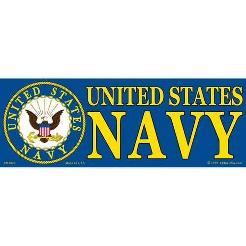 Eagle Emblems Bm0029 Sticker-usn logo, Navy (3-1/2"x10")
