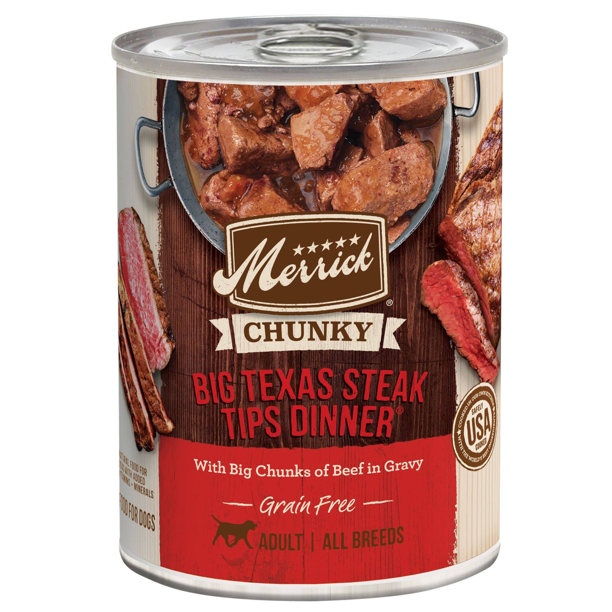 Merrick Chunky Big Texas Steak Tips Dinner Canned Dog Food - 12.7oz