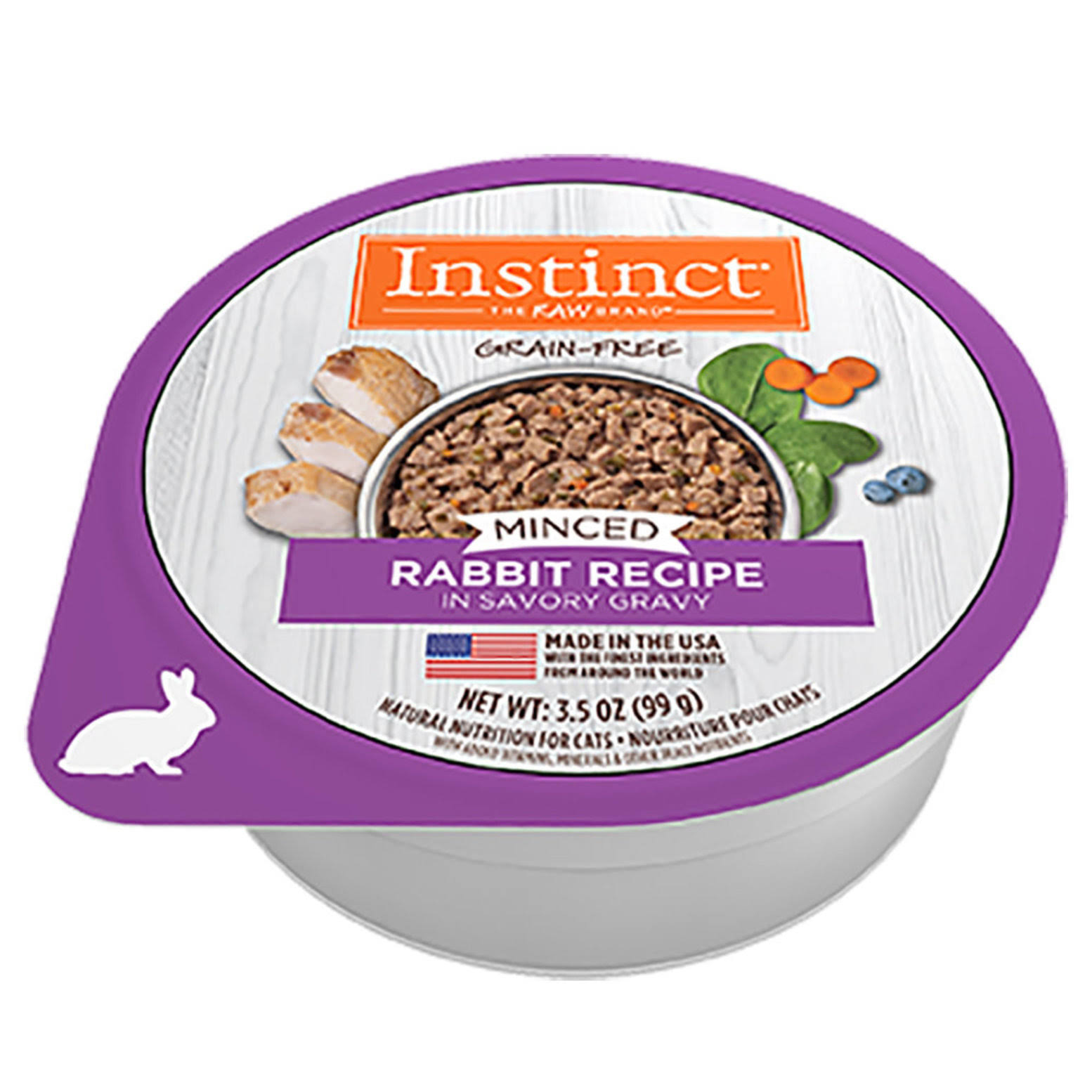 Instinct Rabbit Minced Wet Cat Food Individual 99g