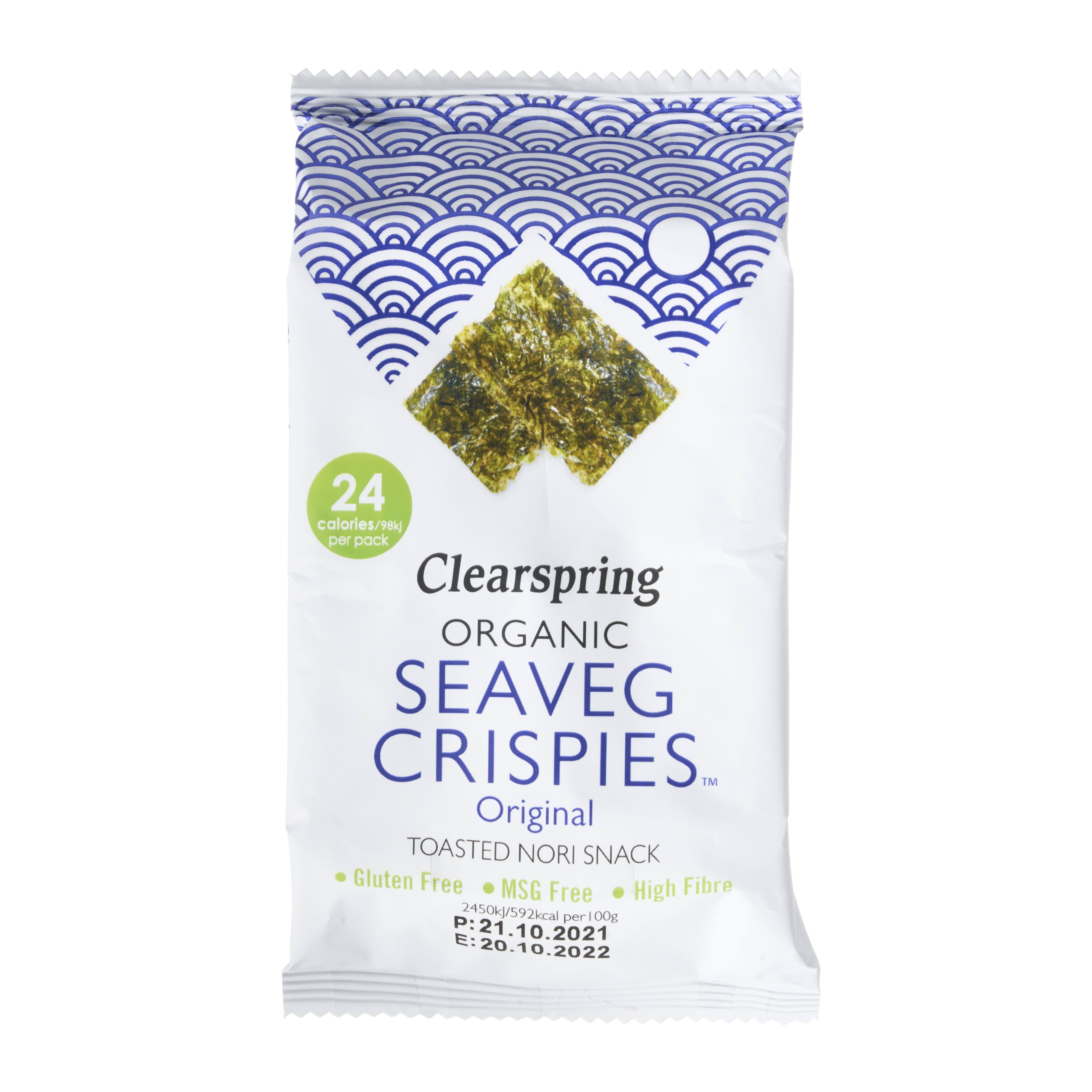 Clearspring Organic Seaveg Crispies Toasted Nori Snack - Ginger