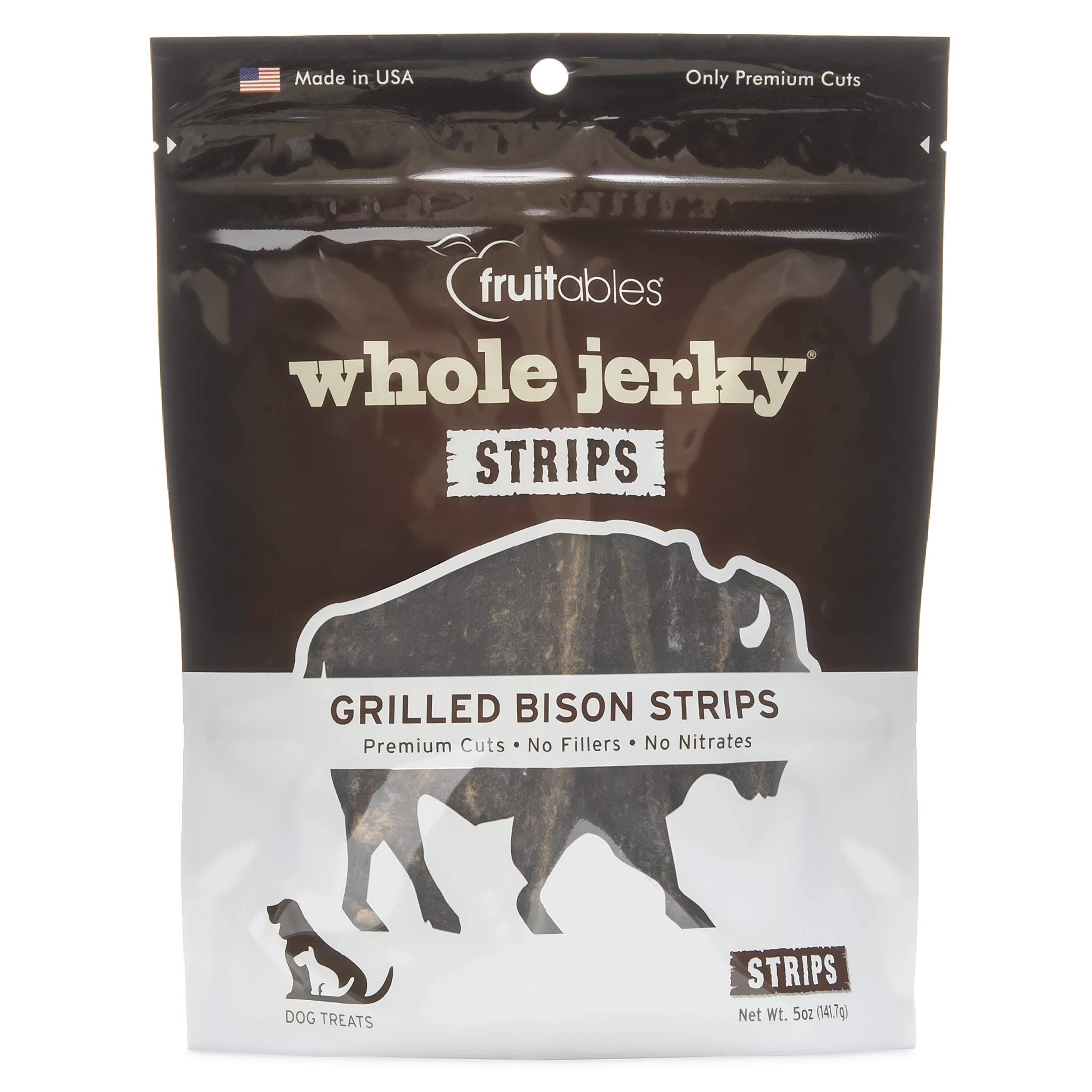 Fruitables Whole Jerky Dog Treats - Grilled Bison Strips